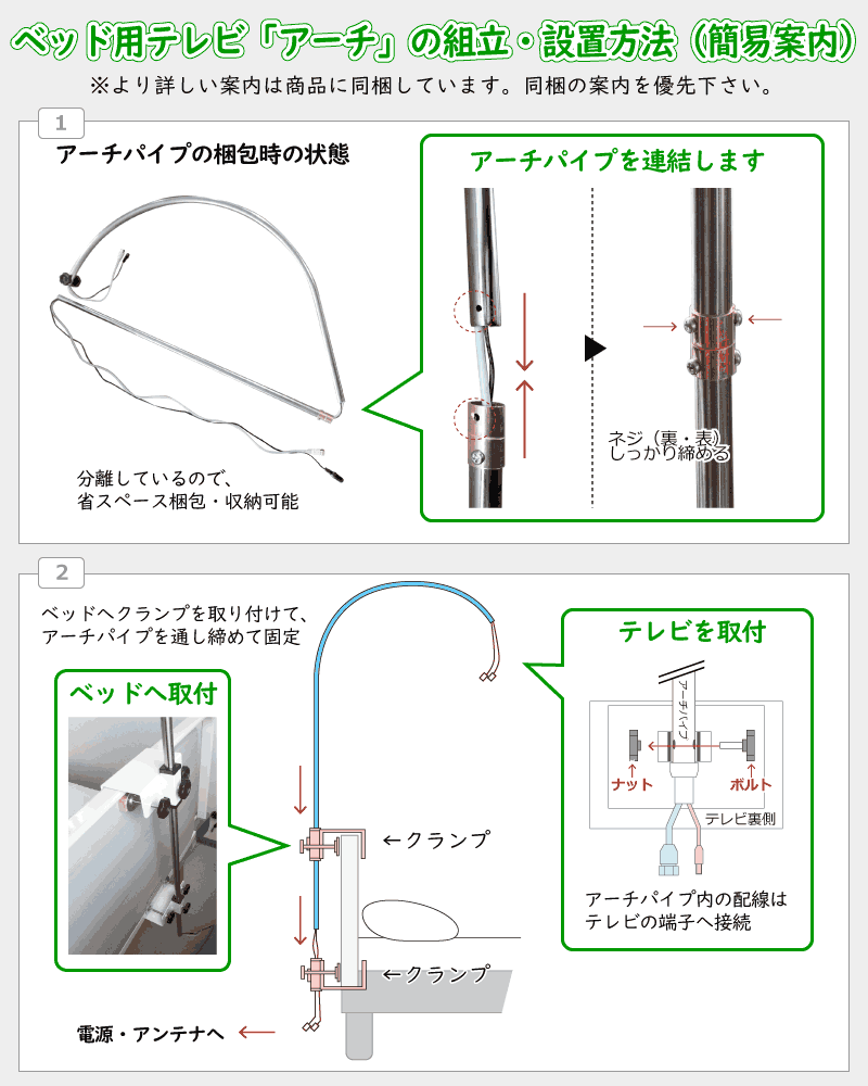 ベッドへ取付方法（簡易案内）